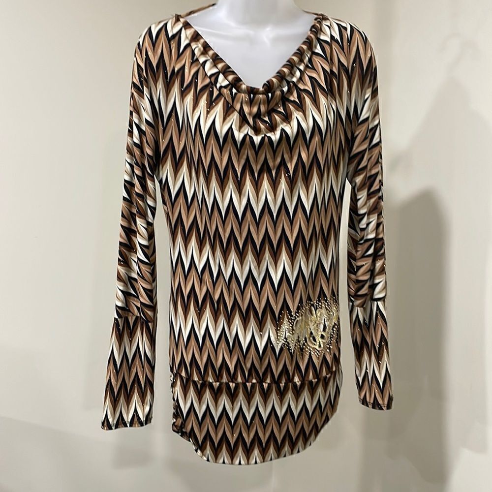 NWOT Apple Bottoms glitter striped blouse.  Size XL extra large 14/16